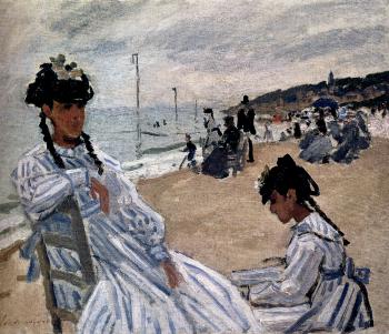 Claude Oscar Monet : On The Beach At Trouville